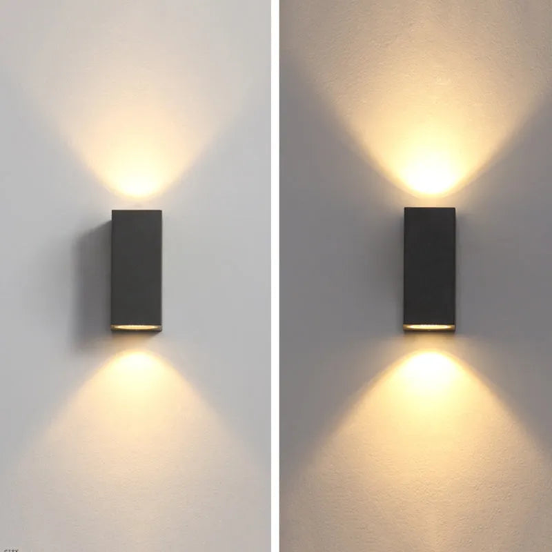 Tavon Minimalist Metal Square Outdoor Wall Lamp, Black - Lamp Copper