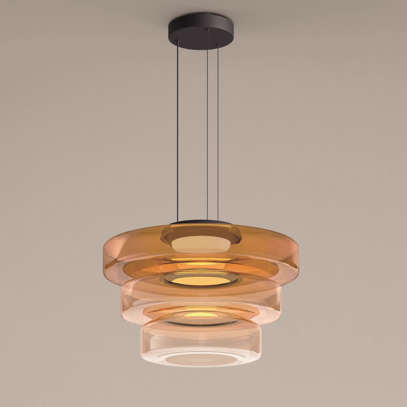 Jojo Glass Pendant Light Multi-tiered Structure - Lamp Copper
