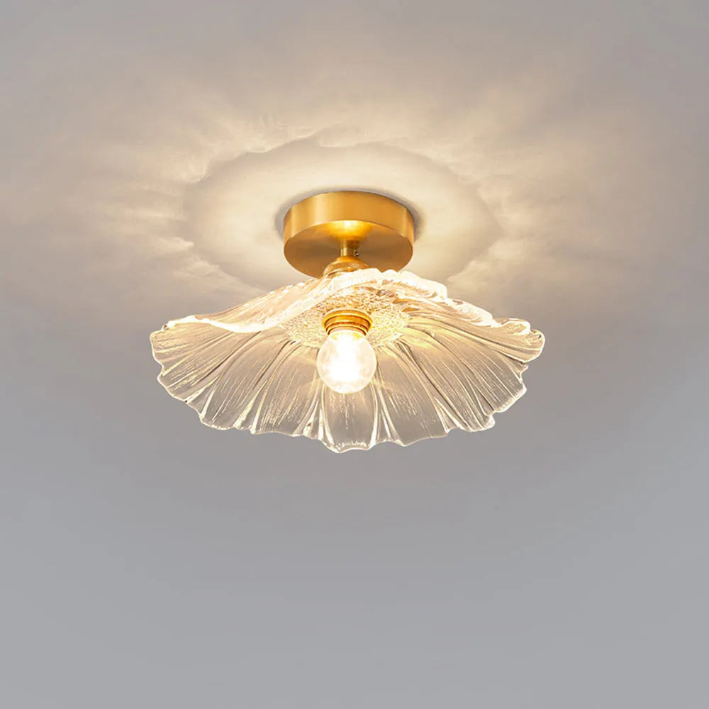 Calia Flower Glass Ceiling/Pendant Light - Lamp Copper