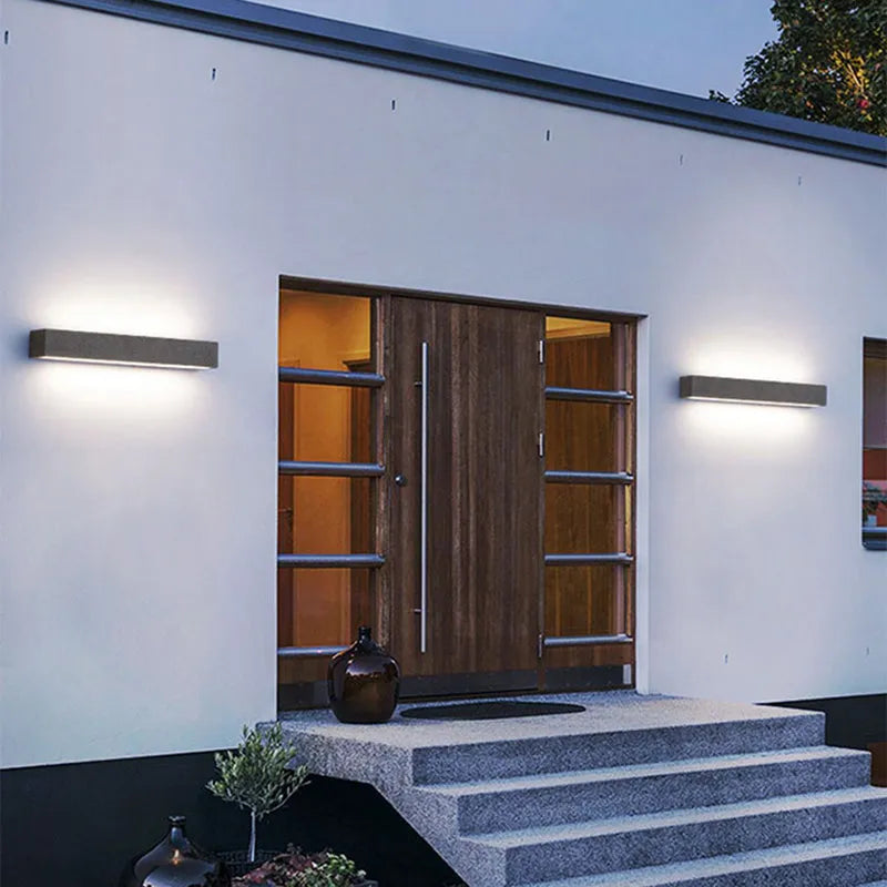 Fyra LED Outdoor Wall Lamp, Black & White - Lamp Copper