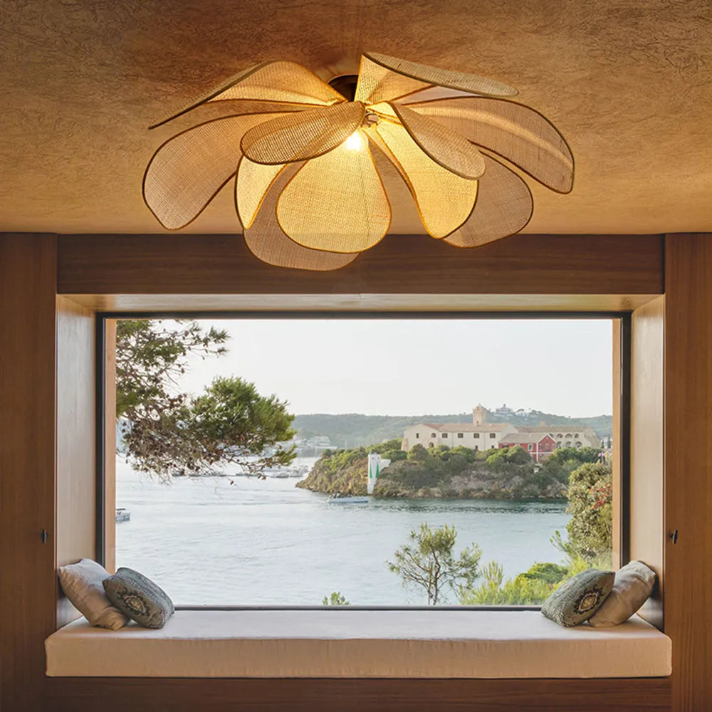 Aiko Handmade Pendant Light, Rattan/Willow Weave - Lamp Copper