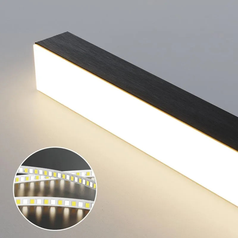 Arisha Minimalist Linear Metal Pendant Light, White/Black - Lamp Copper