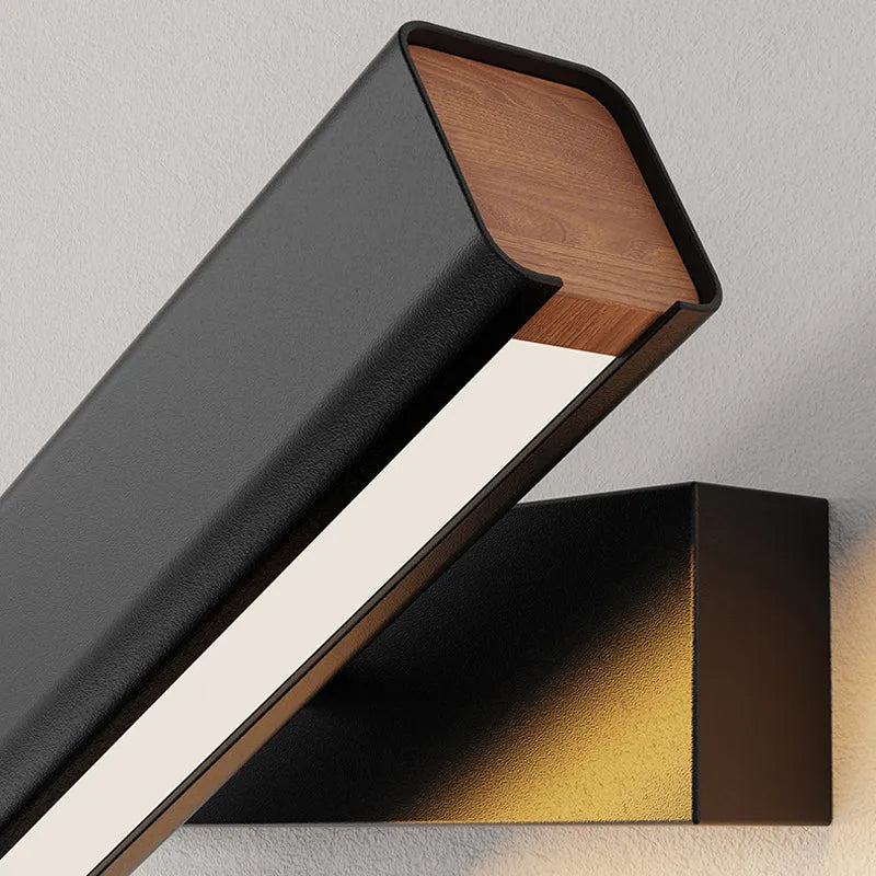 Orin Modern Rectangles Metal Rotatable Wall Lamp, Black/White - Lamp Copper