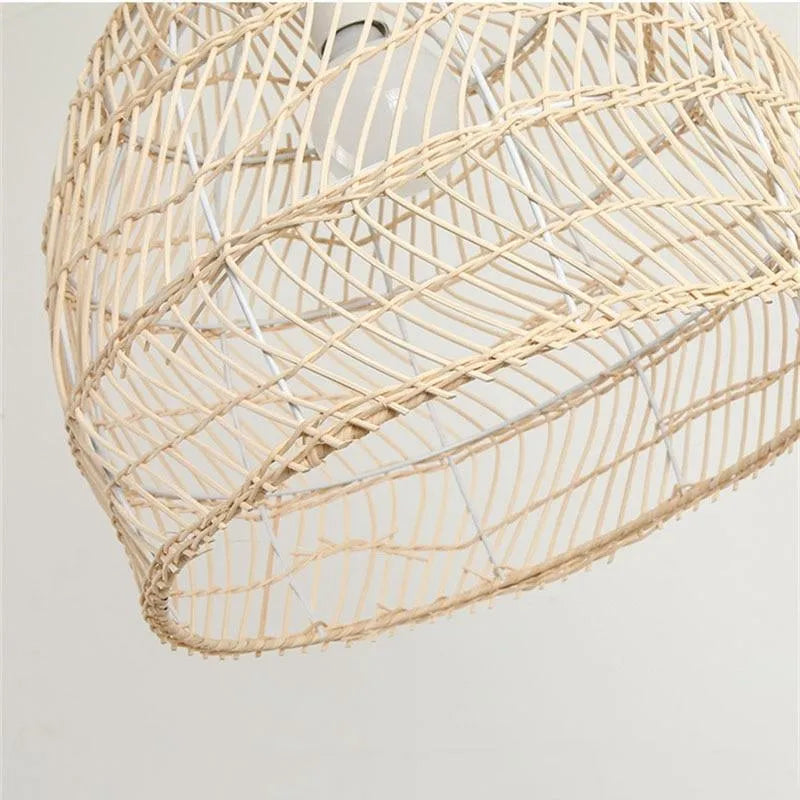 Lian Rattan Bamboo Lampshade Hand Knitted Pendant Light - Lamp Copper