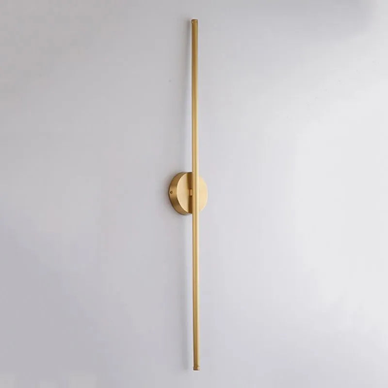 Fauro Modern Linear Metal&Silica Gel Wall Mount Lamps, Gold - Lamp Copper