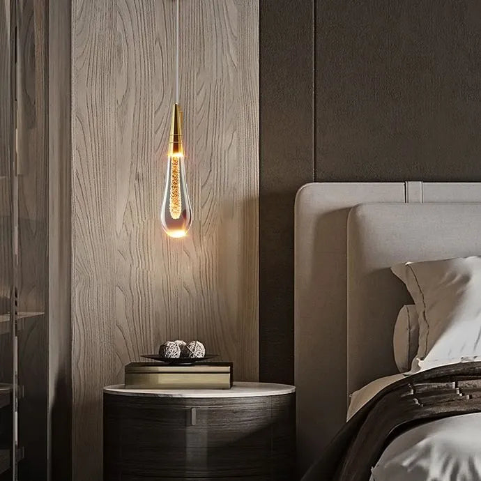 Kristy Modern Water Drop Wall Lamp, Black/Gold - Lamp Copper