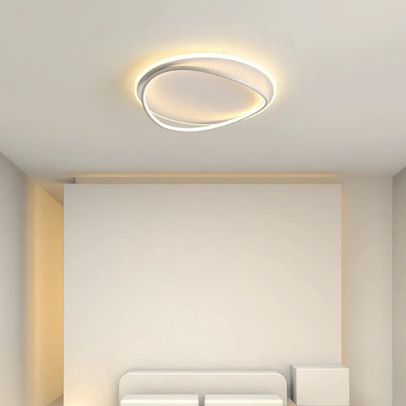 Arisha Minimalist Ring Modernom Flush Mount Ceiling Light - Lamp Copper