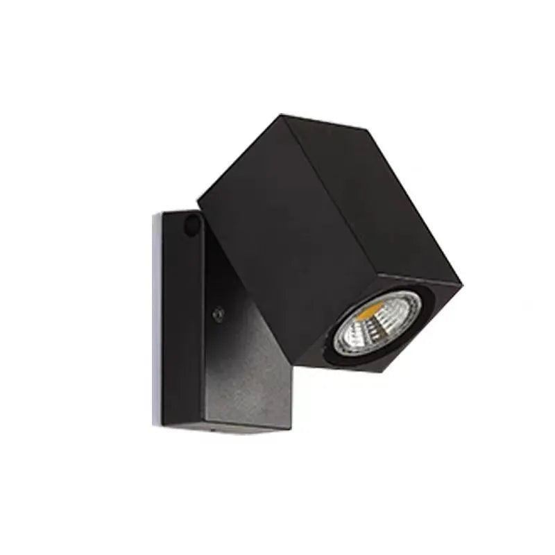 Artiq Modern Outdoor Rotatable Metal Spotlight Wall Lamp, Black - Lamp Copper