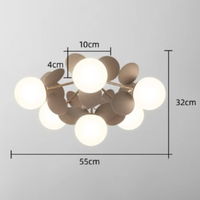 Nexen Multicolored Flower Branch Chandelier Living Room - Lamp Copper