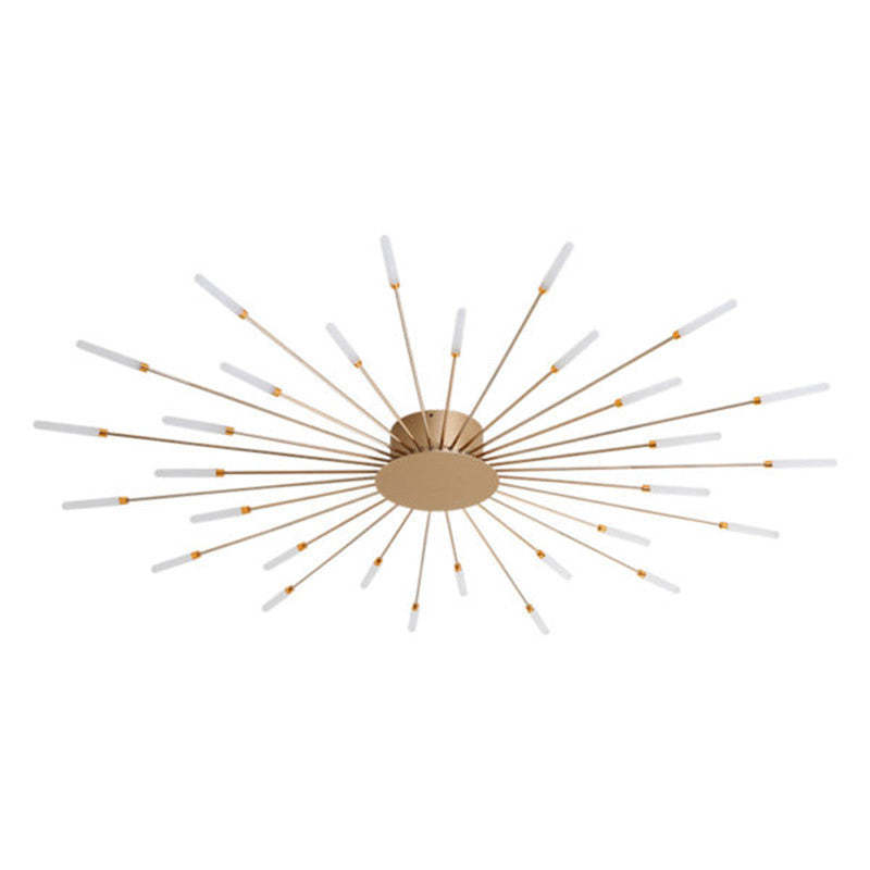 Wesley Flush-Mount Ceiling Light Fireworks, Black/Gold - Lamp Copper