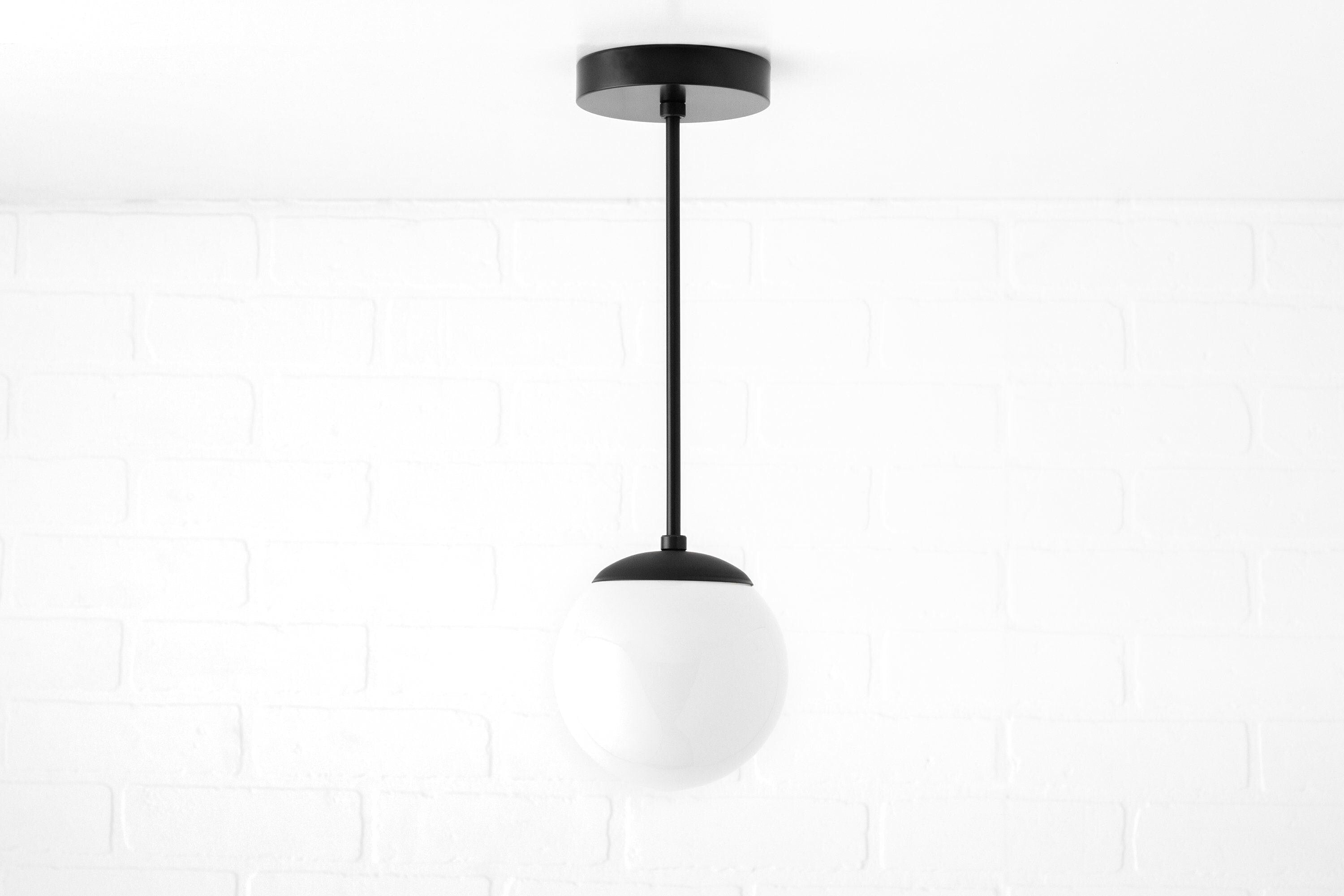 Pearl Glass White Globe Pendant Light Kitchen
