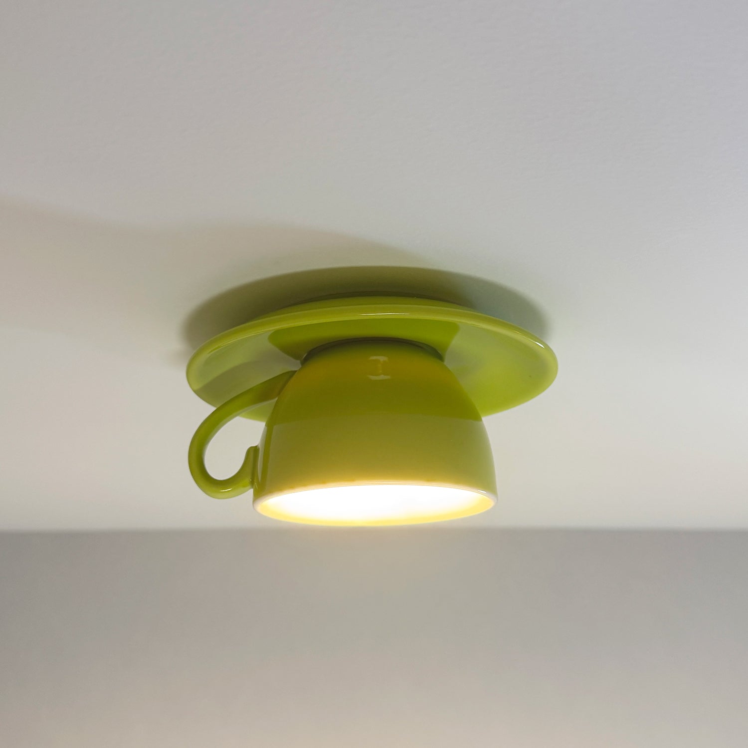 Aria Modern Coffee Cups Ceramic Flush Ceiling Lighting - Lamp Copper
