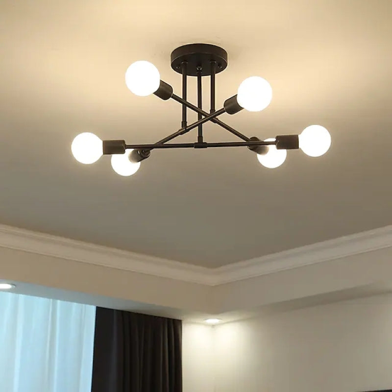 Lindsy Modern Flush Mount Ceiling Light, Gold & Black - Lamp Copper