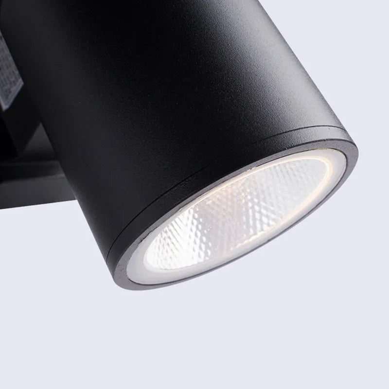 Kren Minimalist Metal Double-headed Outdoor Wall Lamp, Black - Lamp Copper