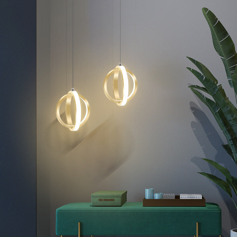Kristy Pendant Light Spherical Modern, Metal, Black/Gold, Kitchen - Lamp Copper
