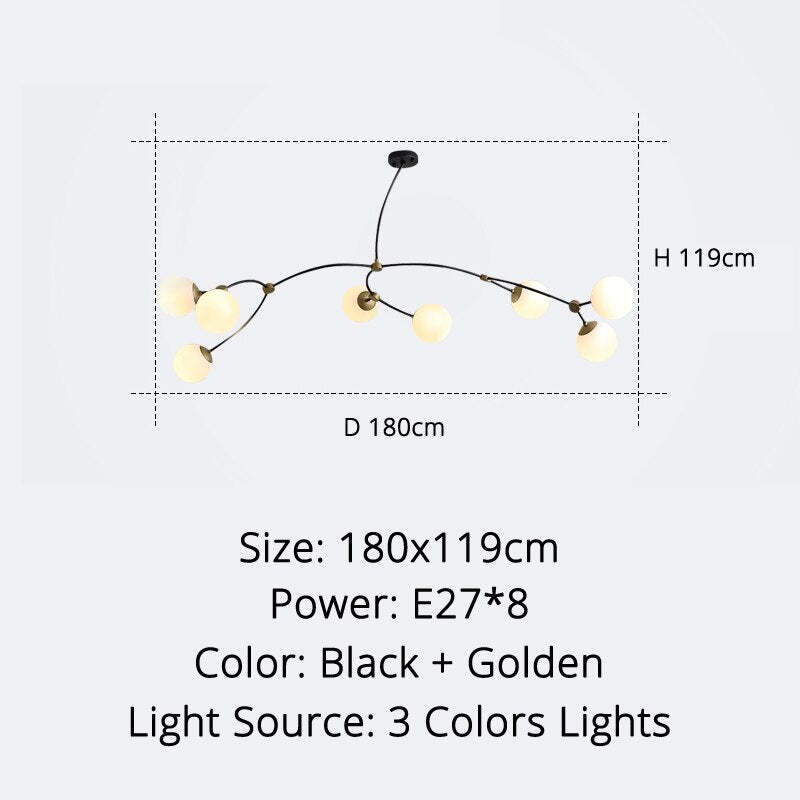 Valentina Minimalist Elegant Unique Branch Chandeliers, Living Room - Lamp Copper