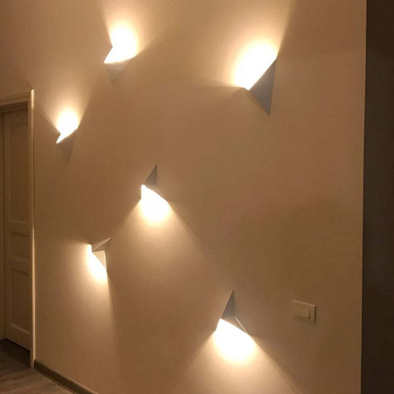 Calno Metal Modern LED Wall lamps for Bedroom, Triangle - Lamp Copper