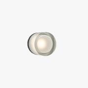 Ray Modern Mini Drum Metal/Acrylic Outdoor Wall Lamp, Transparent - Lamp Copper