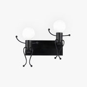 Arisha Modern Decorative Man Metal Wall Lamp, White/Black - Lamp Copper