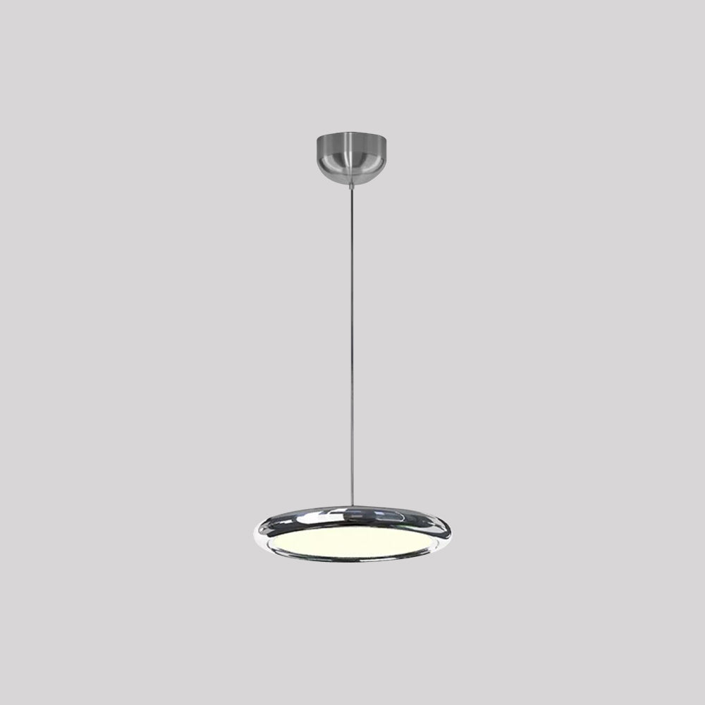 Arisha Minimalist Circular Metal Pendant Light,Silver/Gold/Rose Gold - Lamp Copper