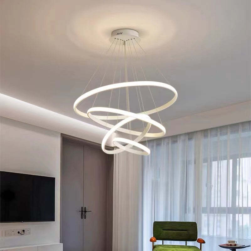 Zin Modern Ring Pendant Light, 2/3/4 Rings - Lamp Copper
