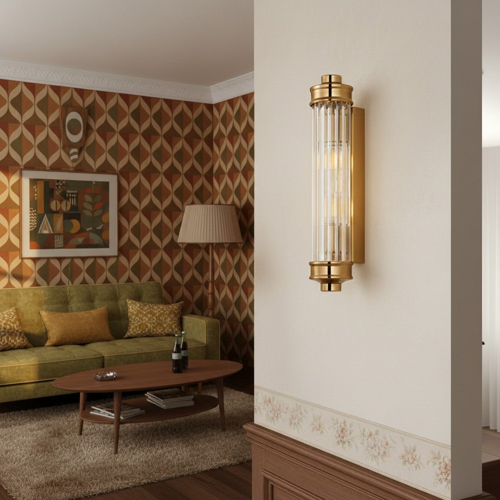 Haze Ribbed Glass Wall Sconce