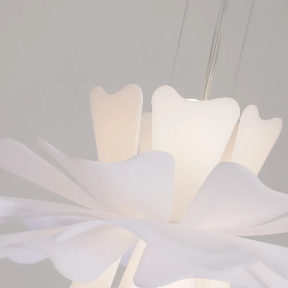 Niva Elegant Flower Pendant Light White - Lamp Copper