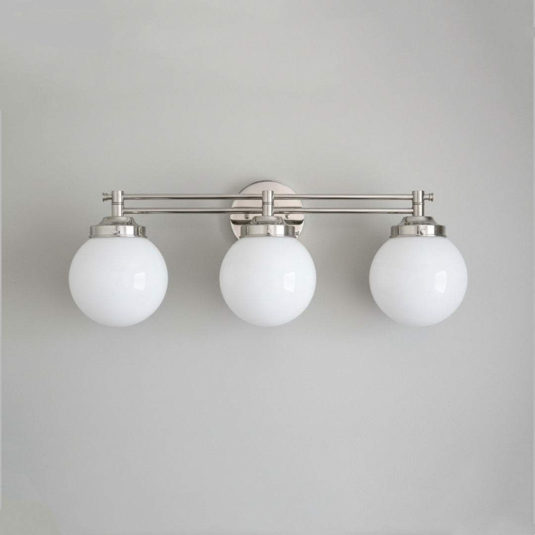 Pearl Wall Sconce Milk Glass Antique Brass  for  Bedroom