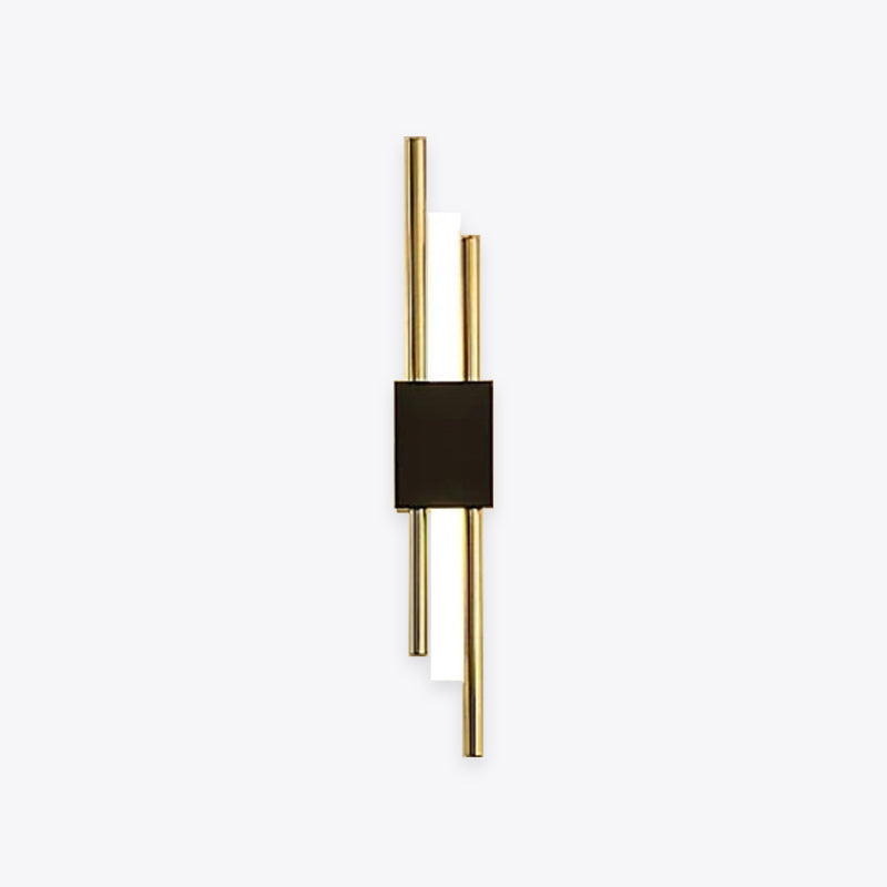 Dune Modern Bar Metal LED Wall Lamp, Black/Gold - Lamp Copper