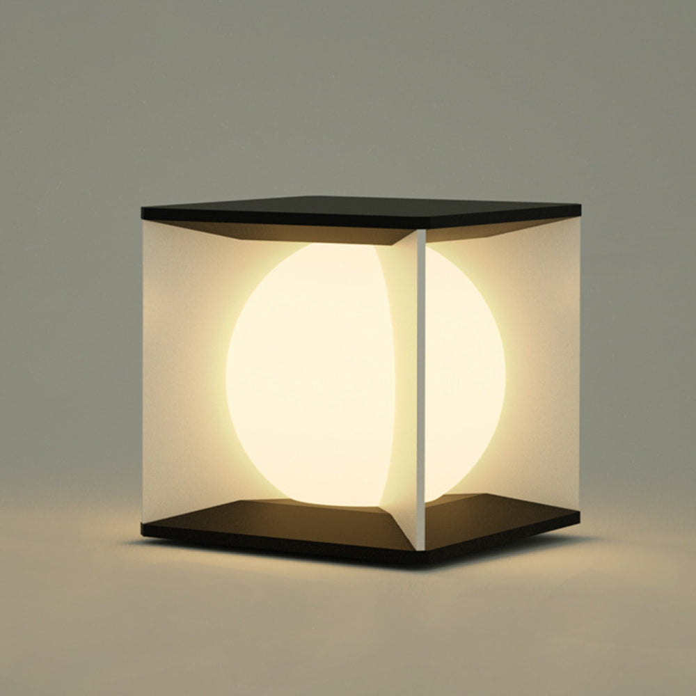 Ray Modern Moon Outdoor Pier-Mount Pillar Light - Lamp Copper