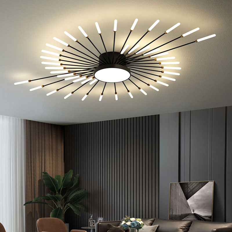 Wesley Modern Home Decoration Fireworks LED Ceiling Light - Lamp Copper