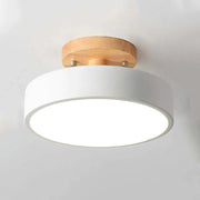 Orya Round LED Flush Mount Ceiling Light Modern Wood Colorful - Lamp Copper