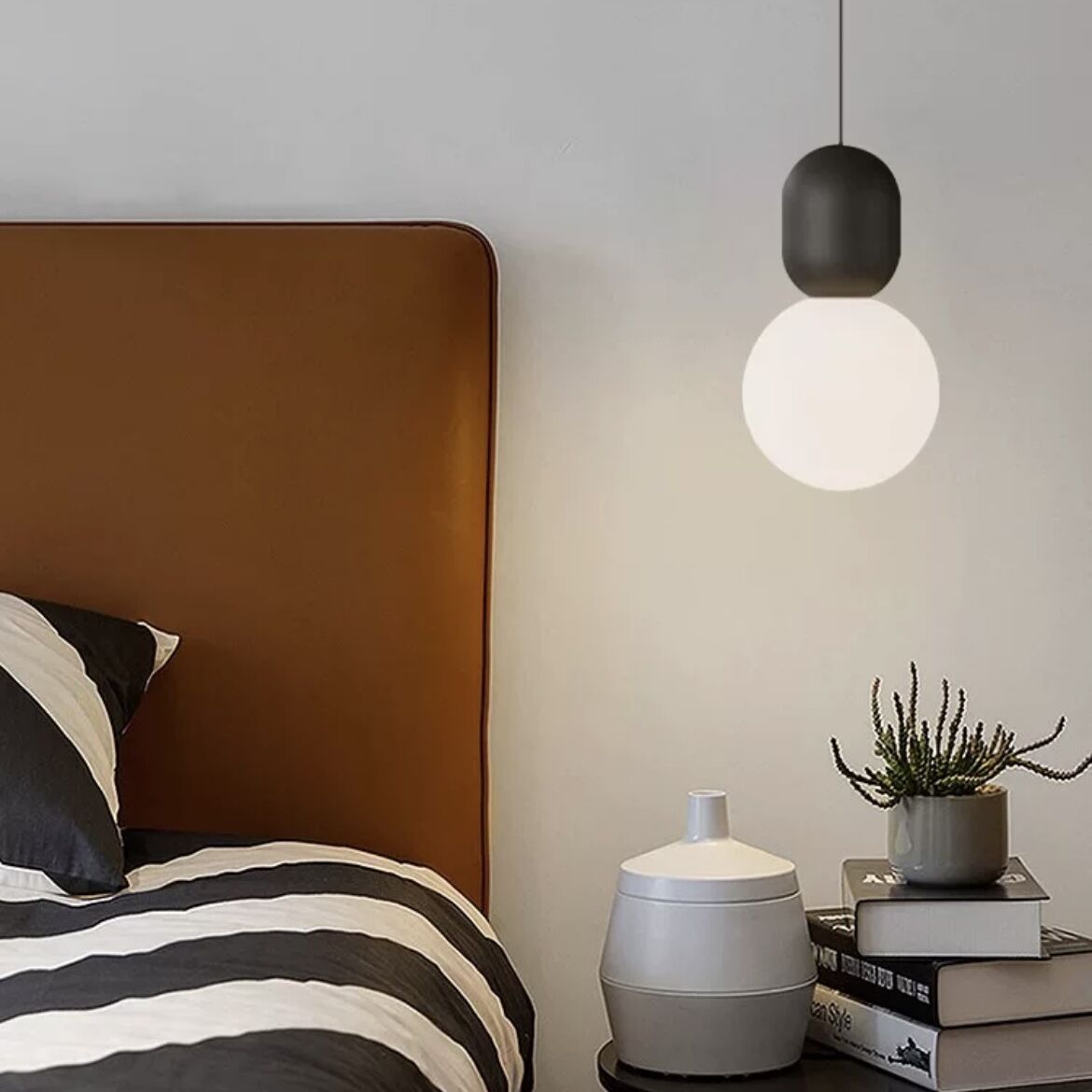Valentina Modern Minimalist Glass/Metal Pendant Light Dining Room - Lamp Copper