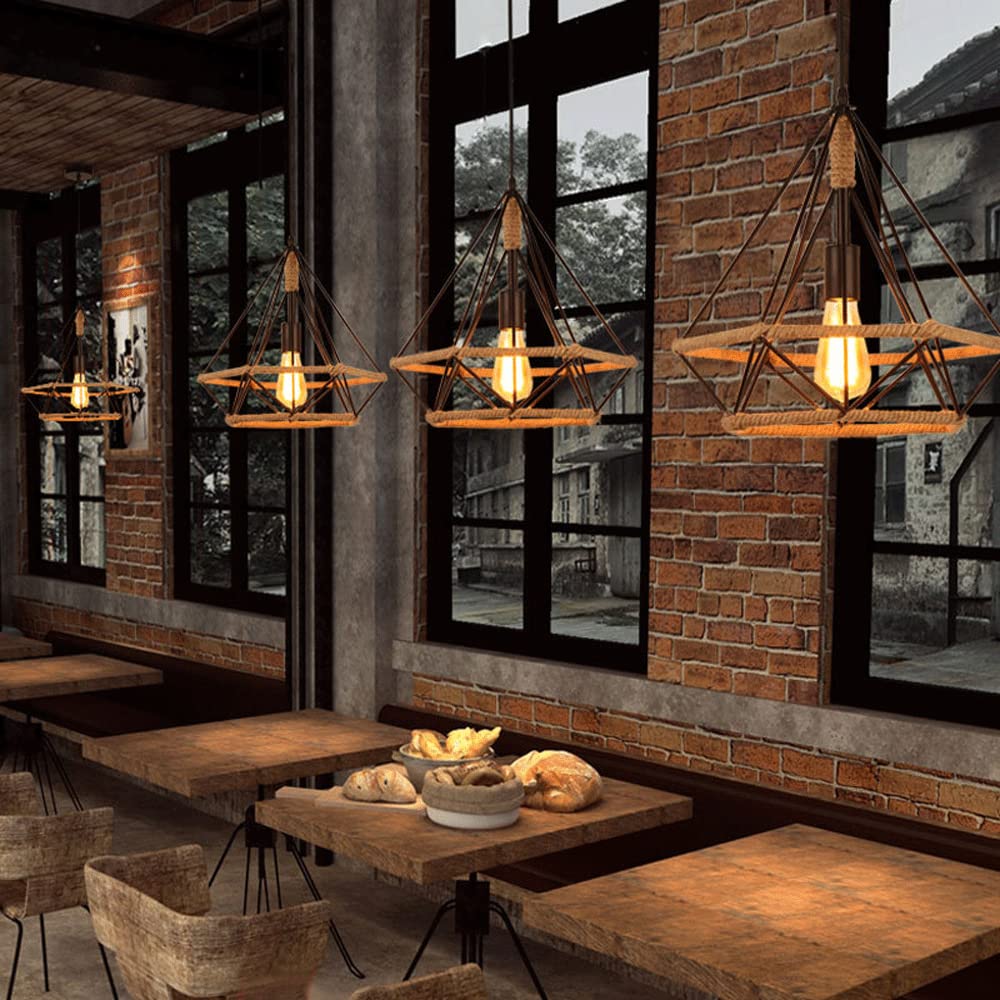 Epoch Countryside Diamond Pendant Light Black Metal Kitchen/Cafe - Lamp Copper