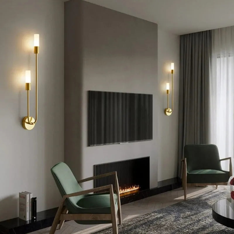 Rime Modern Wall Sconce for Bedeside Gold 2 PCS - Lamp Copper