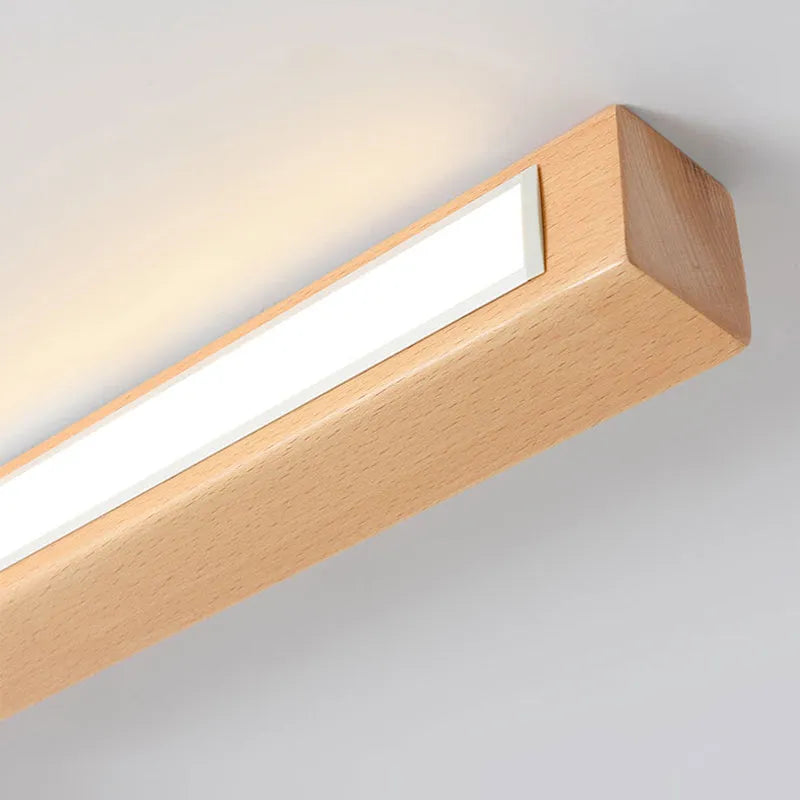 Arisha Linear Slim Ceiling Light, Wood - Lamp Copper