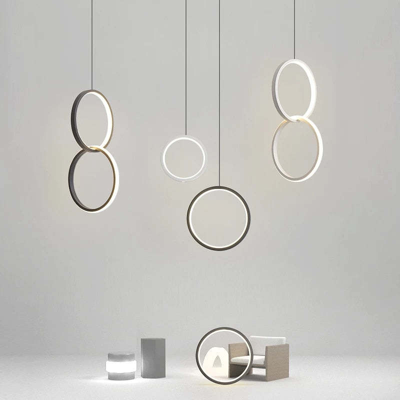 Doria Modern LED Pendant Light Black/White Metal Living Room - Lamp Copper
