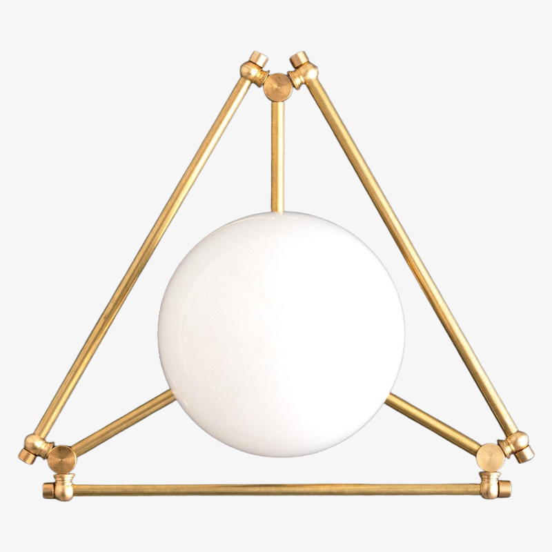 Pearl  Geometric Brass Flush Mount Ceiling Light