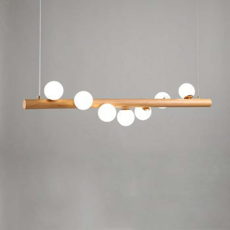 Valentina Glass Bubble Pendant Light Wood/Walnut - Lamp Copper