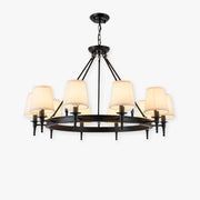 Silva vintage Ring Metal/Fabric Chandelier, Black/Copper - Lamp Copper
