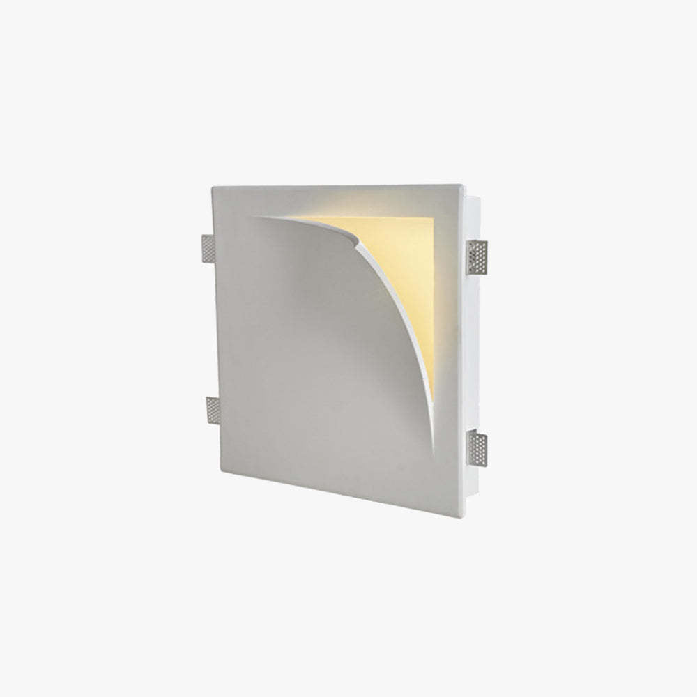 Aria Modern Recessed Metal/Plaster LED Wall Lamp, White - Lamp Copper