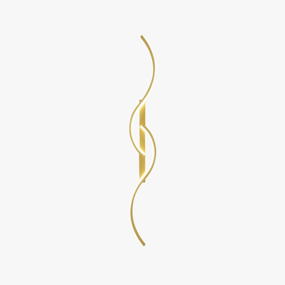 Lumor Modern Linear Wave Bedroom Wall Lamp, Black/Gold - Lamp Copper