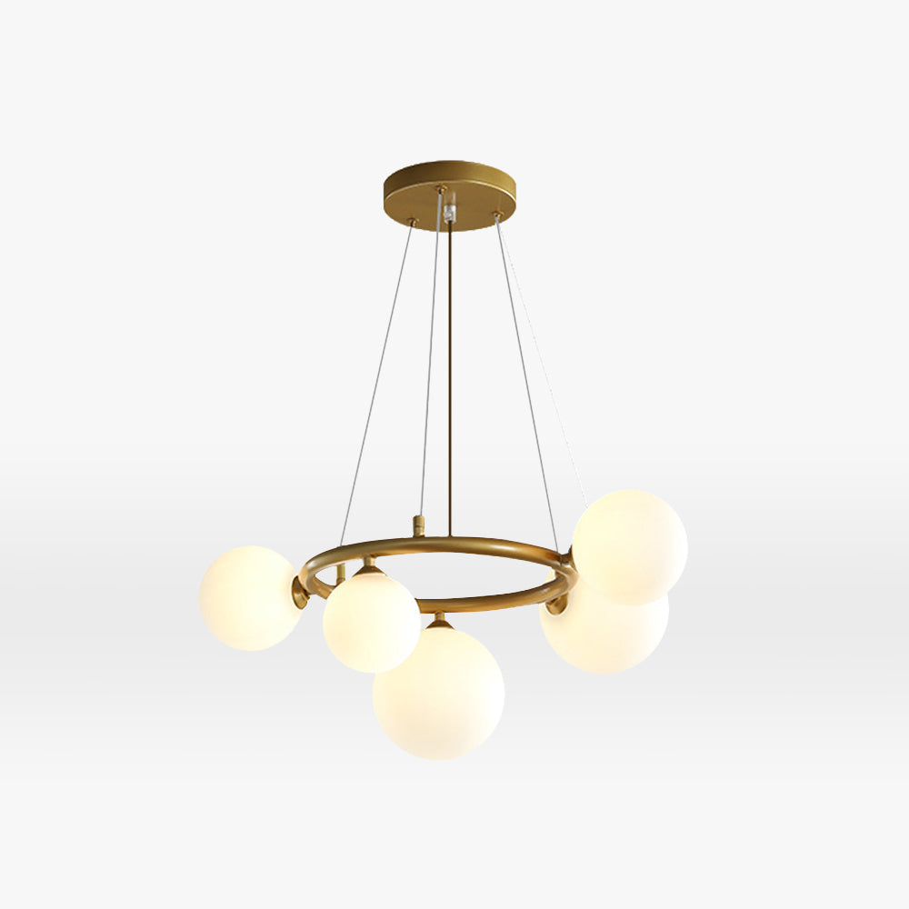 Valentina Modern Designe Wave Metal/Glass Pendant Light, White/Gold - Lamp Copper