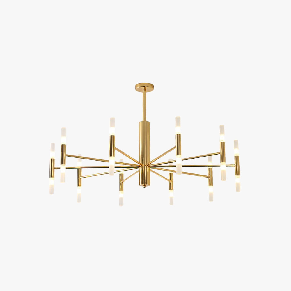 Kristy Modern Cylindrical Metal Chandelier, Gold - Lamp Copper