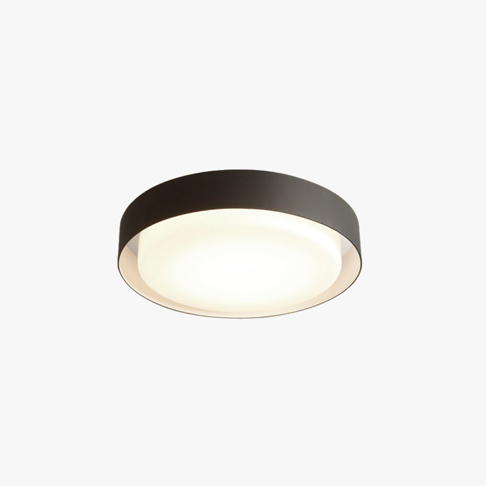 Ray Modern Round Flush Mount Ceiling Light, Metal/Acrylic, White/Black - Lamp Copper