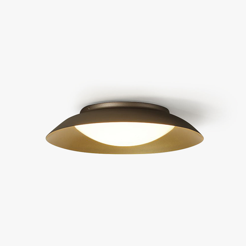 Arisha Round Metal Flush Mount Ceiling Light, Brass - Lamp Copper