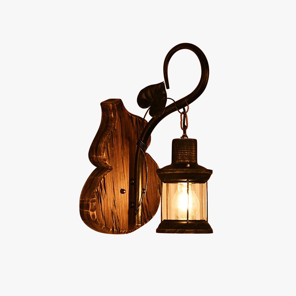 Epoch Wall Lamp Cucurbits/Candle Vintage, Wood/Metal, Bedroom - Lamp Copper