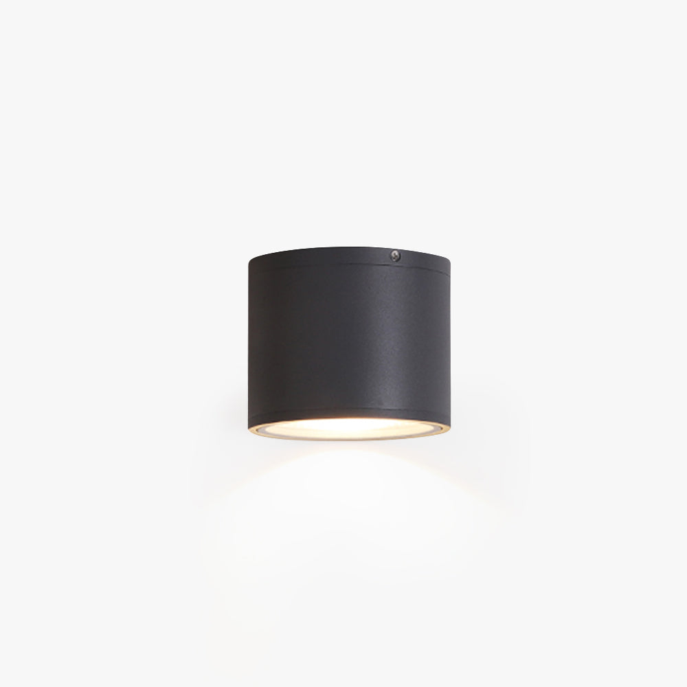 Ray Modern Black Cylindrical Flush Mount Ceiling Light Spotlight - Lamp Copper