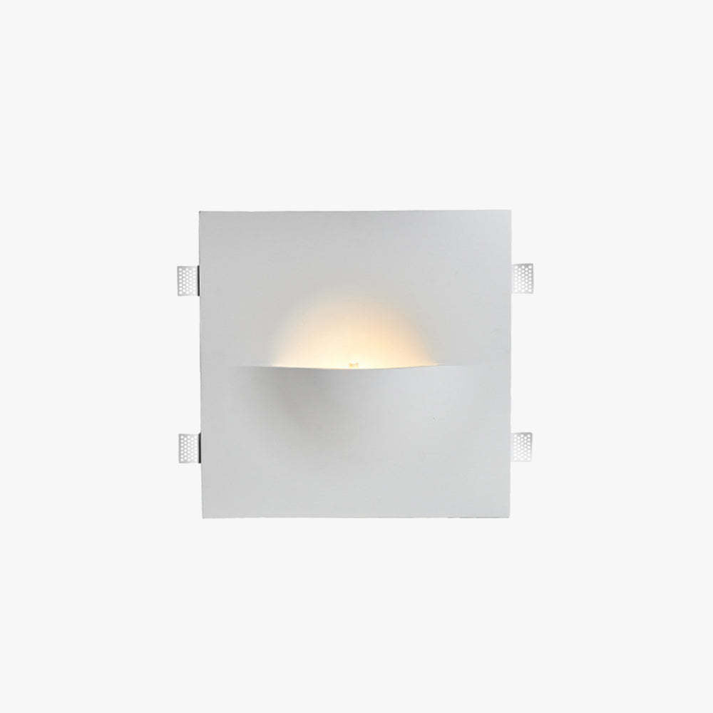 Aria Modern Recessed Metal/Plaster LED Wall Lamp, White - Lamp Copper