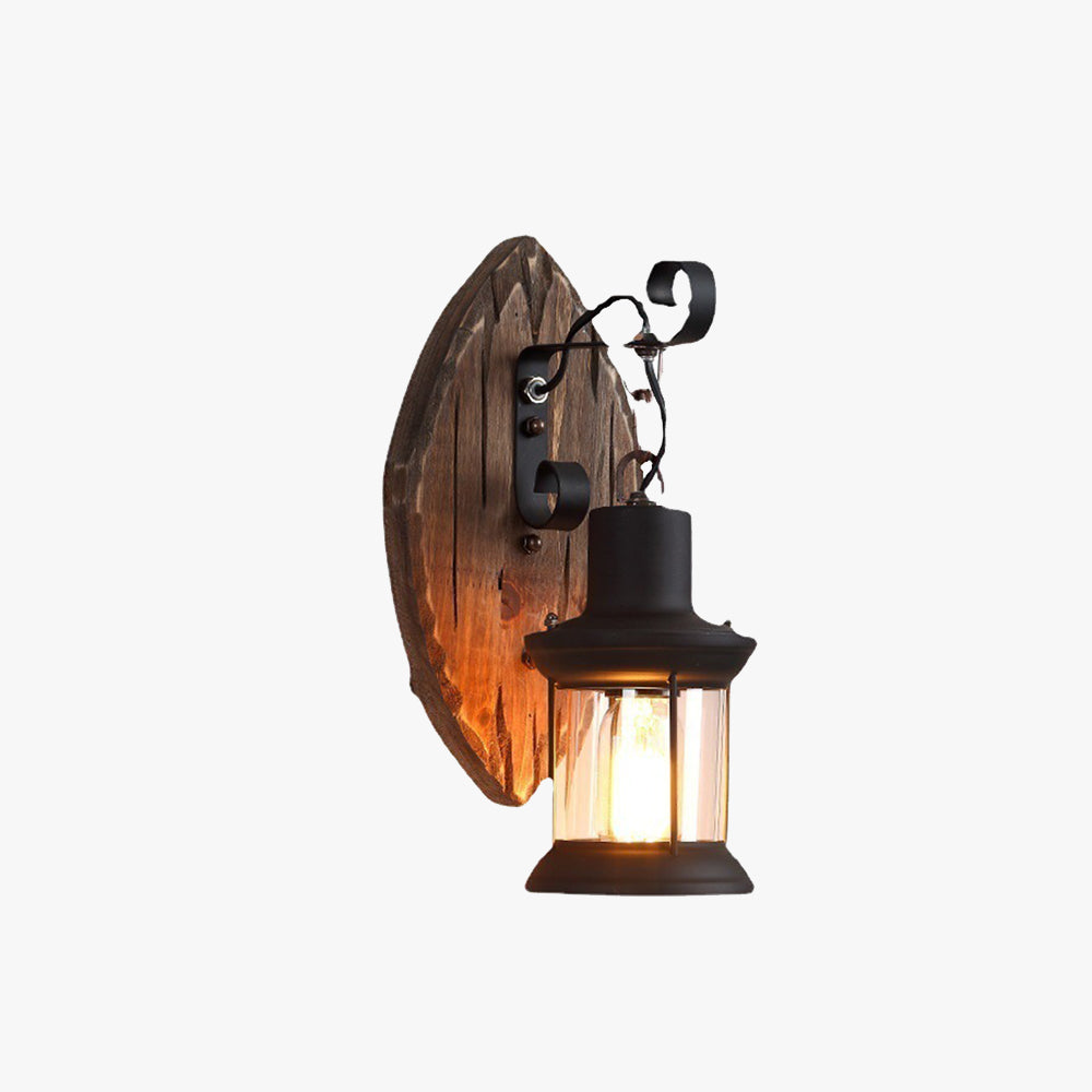 Epoch Wall Lamp Leaf Shape Vintage, Wood/Metal, Bedroom - Lamp Copper